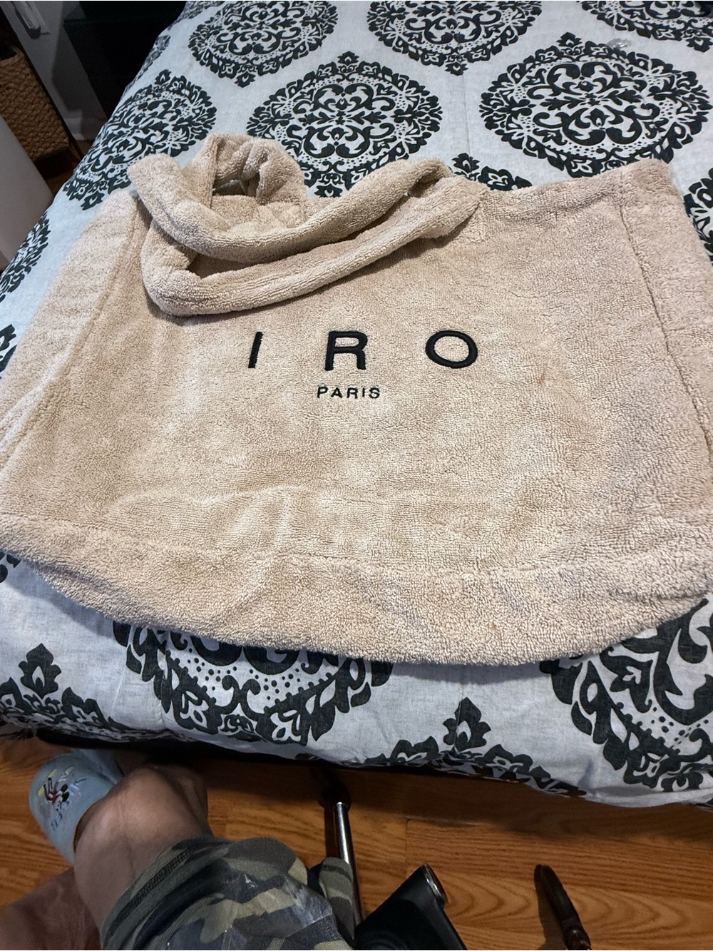 IRO Beige Terry Towel Poncho with Logo